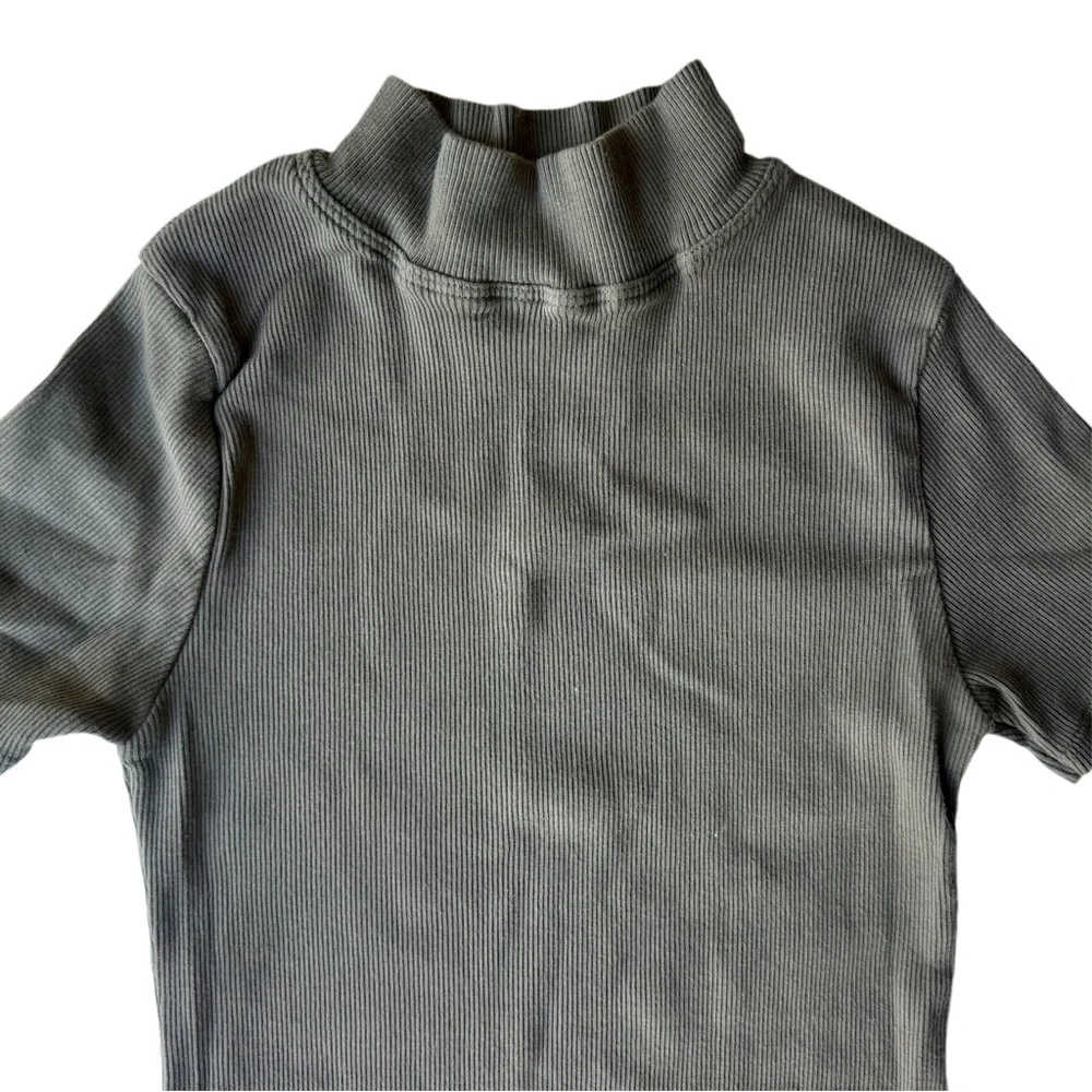 Olive Rib-Knit Dress - Picture 2 of 9